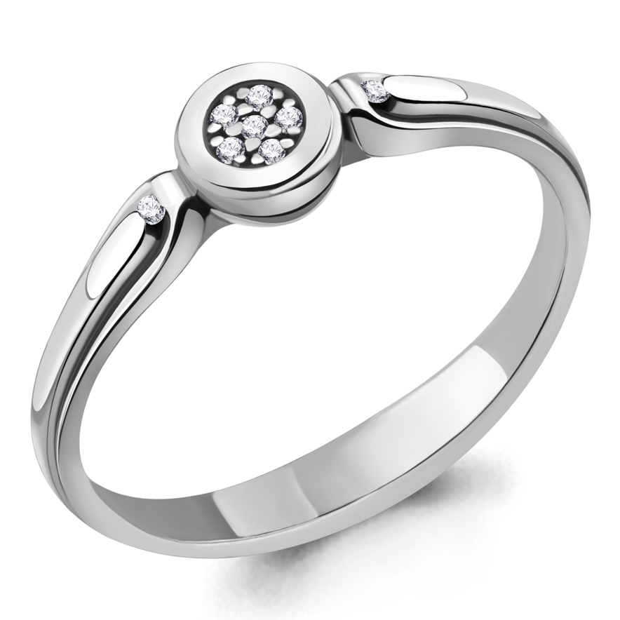 Кольцо, серебро, бриллиант, 060063.6
